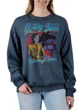 Billy Joel Navy Graphic Crewneck Sweatshirt 29 ptp length 29